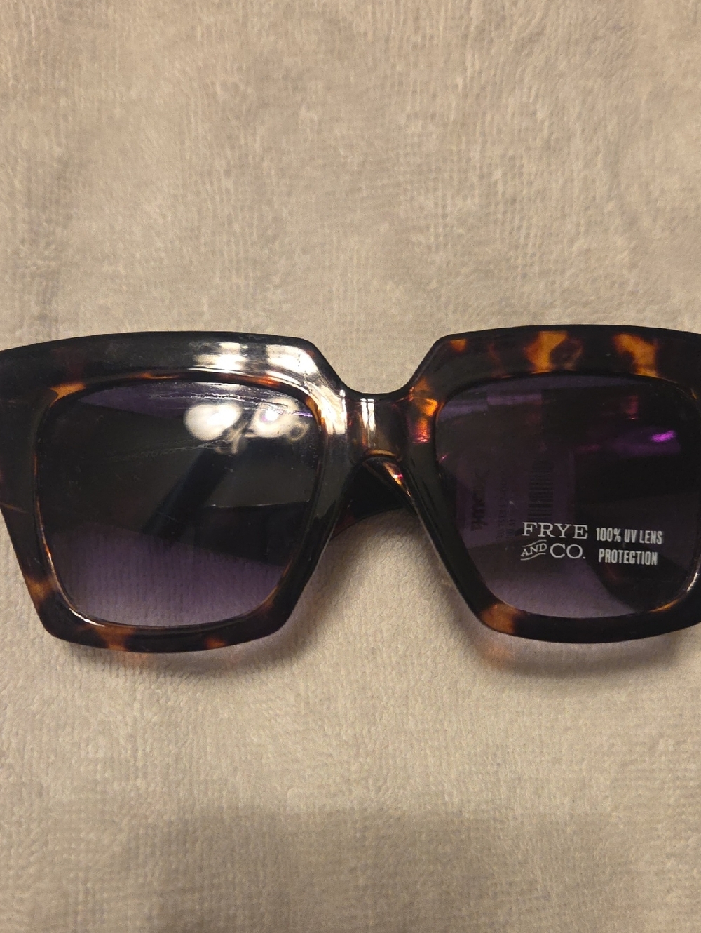 Frye Tortoiseshell Square Sunglasses with Purple Gradient Lenses (#11)